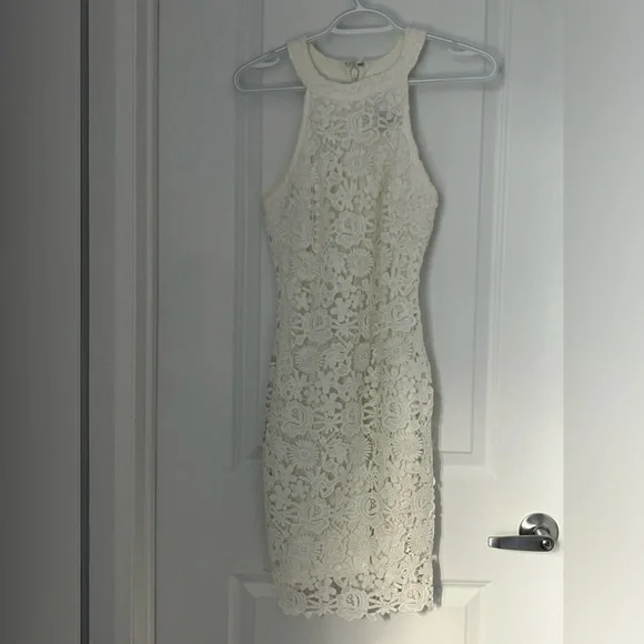 Lulus Ivory Lace Mini Dress - Picture 1 of 6
